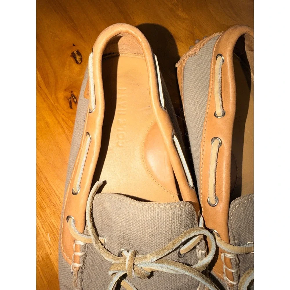 Cole‎ Haan Mens Grant Canvas Leather Driver Loafers Brown C14623 Size 7 M